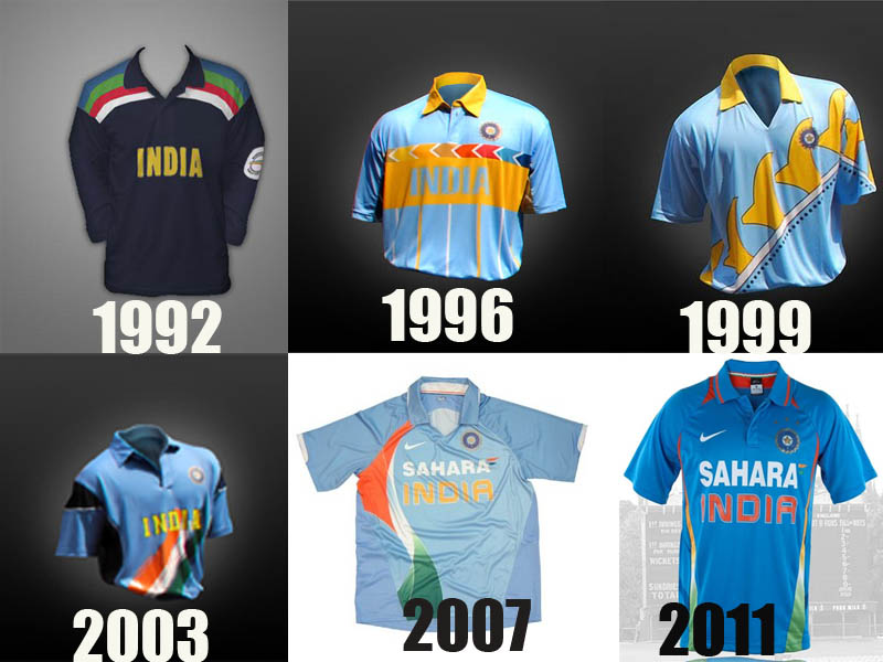 indian cricket jersey from starting